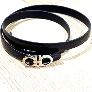 Salvatore Ferragamo Reversible Shined and solid leather black belt. Like new.